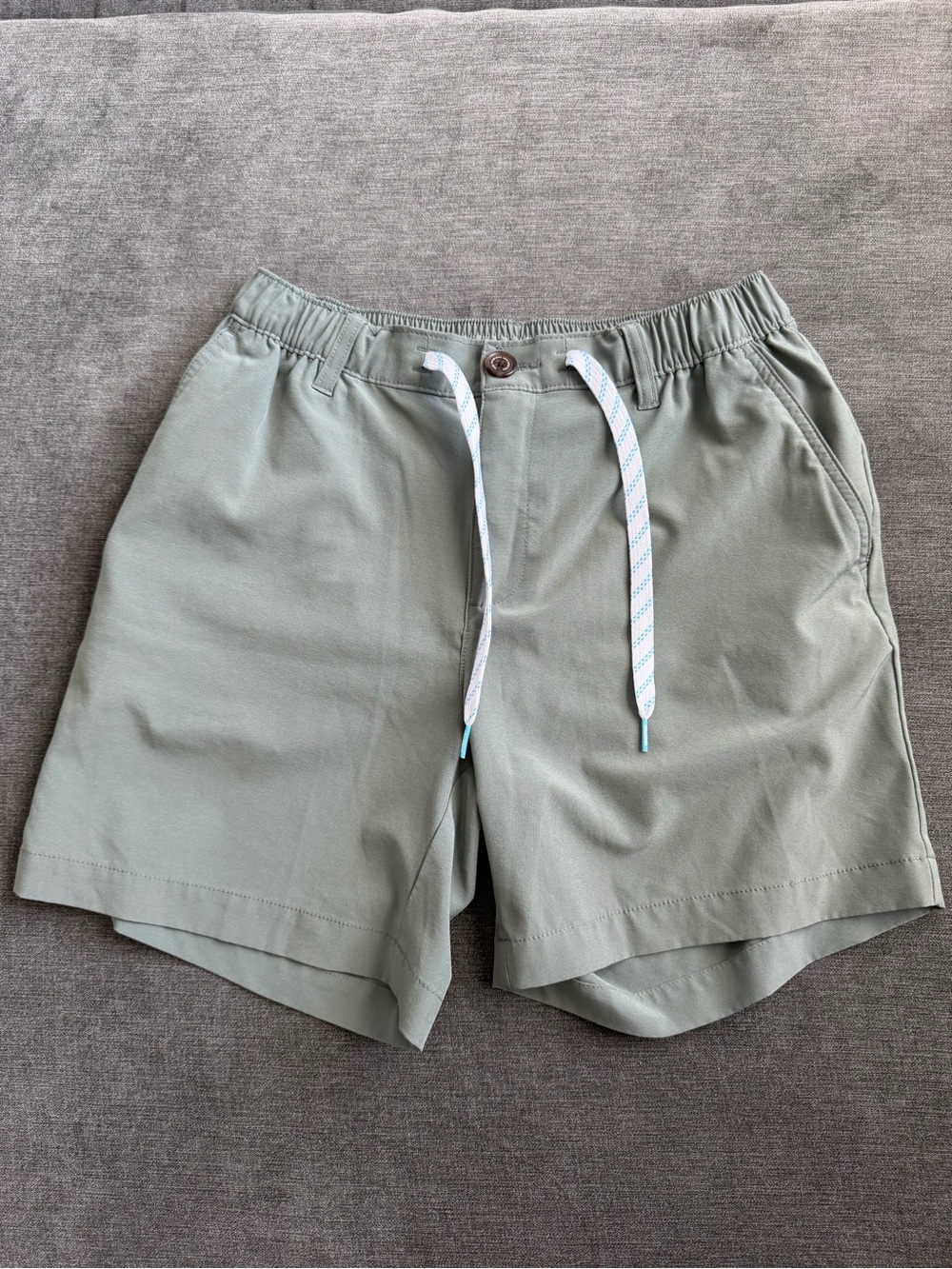 chubbies Sage Green Drawstring Hybrid Shorts